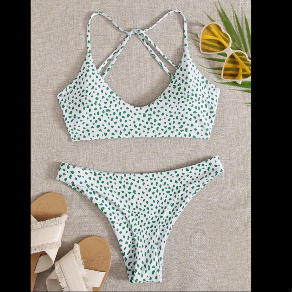 SHEIN - Dalmatian Strappy Back Bikini Swimsuit